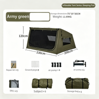 Tente gonflable en coton TC, ouverture automatique rapide, abri portable imperméable et résistant au vent pour le camping, le jardin et la randonnée