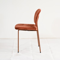 Chaise de salle à manger en velours orange, style nordique moderne minimaliste, en métal rembourré, pour cuisine, café, intérieur, directement de l'usine
