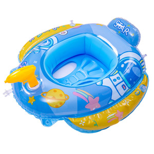 Anillo de natación infantil de tiburón de dibujos animados de alta calidad, flotador de piscina inflable y asiento de barco para diversiones acuáticas - Product Image 6