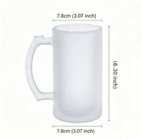 PYD Life Mug à bière en verre dépoli 16oz pour sublimation, vierge et personnalisable par presse à chaud, pour café, bière, soda, fêtes et bars