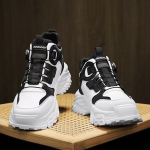 Rotating Button Autumn Winter Style <b>Height</b>-<b>Increasing</b> New Sports <b>Shoes</b> High-Top Casual Men's <b>Shoes</b> Thick-Soled Outdoor Work - Product Image 3