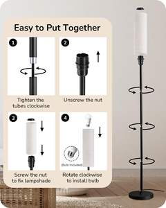 Lampadaire d'angle à <span class=keywords><strong>LED</strong></span> en tissu nordique moderne avec télécommande pour la lecture, le bureau, la chambre et le salon. - Product Image 3