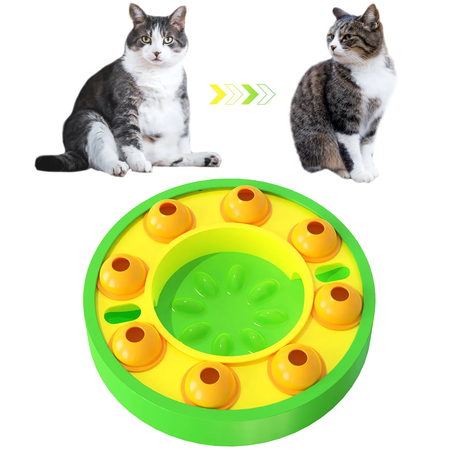 नया डॉग स्लो ईटिंग पपी स्मार्ट इंटरैक्टिव ट्रीट ट्विस्टर गेम प्लेट पहेली खिलौने बिल्लियों और कुत्तों के लिए