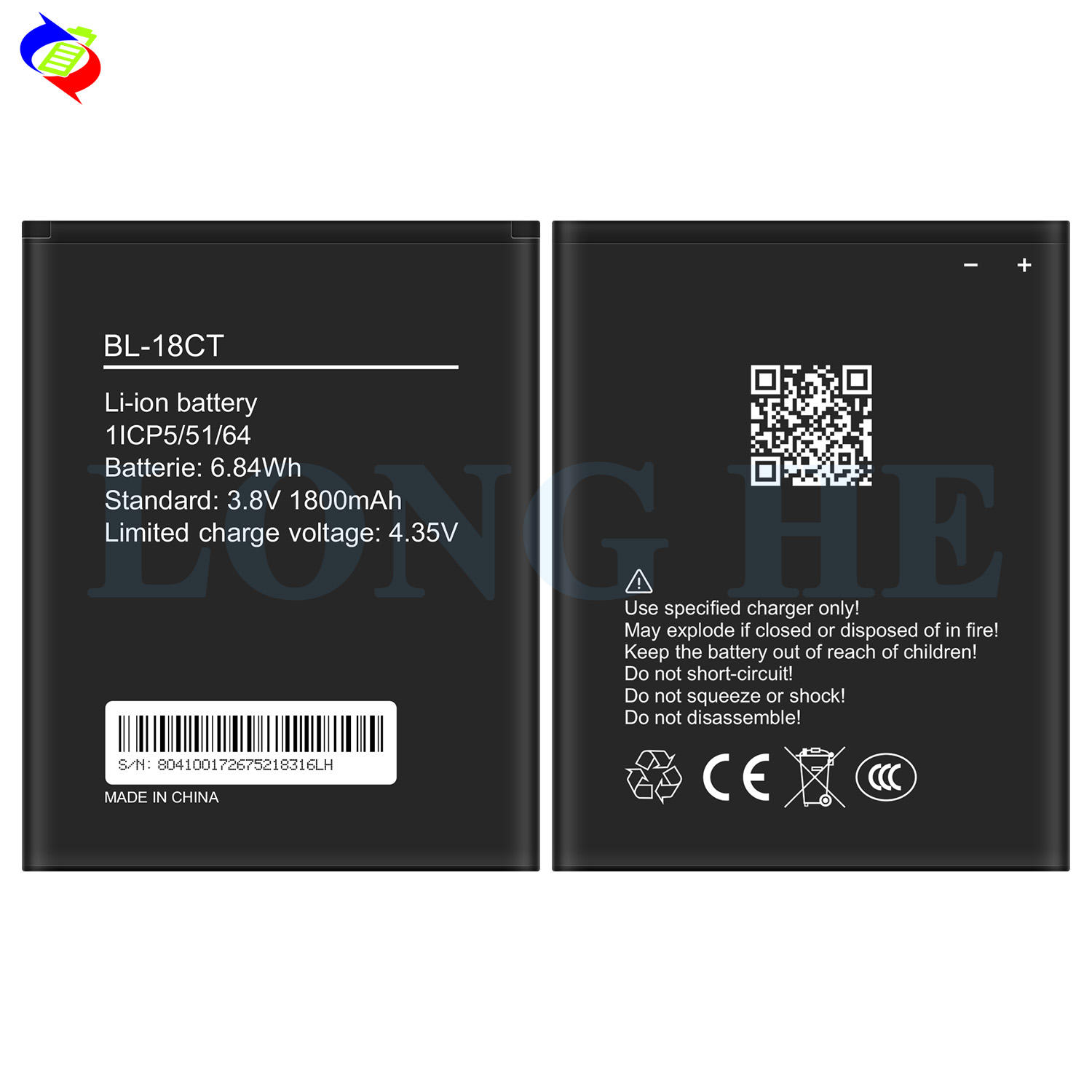High Durability Mobile Phone Battery BL-18CT for Tecno Y3/Y4