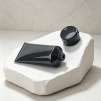 Tube cosmétique compressible en PE noir imprimable avec bouchon à vis 30ml 50ml 100ml 150ml 200g Emballage vide pour crème de soin et nettoyant HY