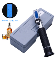 Réfractomètre à alcool manuel 0-80% ATC Testeur d'alcool Alcoomètre (échelles simples) Mise au point manuelle réglable Aluminium