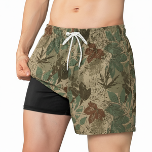 Pantalones Deportivos de Compresión Personalizados 2 en 1, Diseño Impreso, Spandex/Poliéster, Cintura Elástica, Color Sólido, para Gimnasio, Entrenamiento, Antibacterianos - Product Image 1