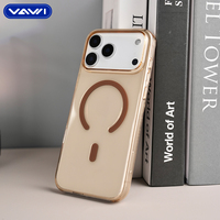 VAWI C003 Étui transparent magnétique en PC pour Samsung S23 S24 S25 Ultra Étui de téléphone antichoc pour iPhone 11~17 Pro Max