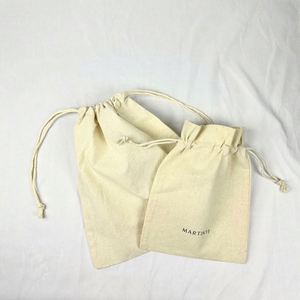 ถุงผ้าแคนวาสคุณภาพสูงแบบกำหนดเอง ถุงผ้าฝ้ายสีขาวพร้อมเชือกผูก - Product Image 4