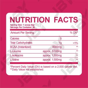 Integratori in Polvere <span class=keywords><strong>BCAA</strong></span> Vegani con Aminoacidi Naturali, Gusto Personalizzato, Etichetta Privata OEM, Vendita all'Ingrosso JBY - Product Image 5