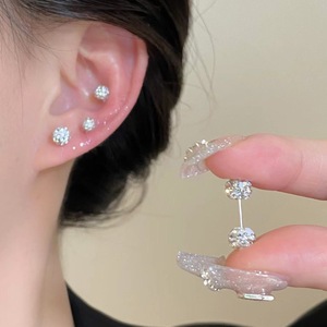 <b>Stud</b> <b>Earrings</b> Ball Shape Claw Setting 4mm 6mm 7.5mm Everyday Wear Unisex - Product Image 2