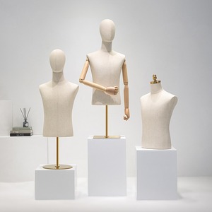 High End ucuz erkek erkekler manken ahşap kollar üst yarım vücut erkek plastik manken takım elbise ekran - Product Image 1