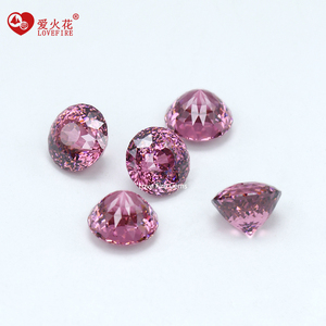 Venta de Fábrica, Circonita Cúbica de Grado 5A, Forma Redonda, Corte Estrella Brillante, <span class=keywords><strong>Rojo</strong></span> Rodolita, 6.0mm-10.0mm, Piedra Preciosa Suelta, Circonita Cúbica - Product Image 2