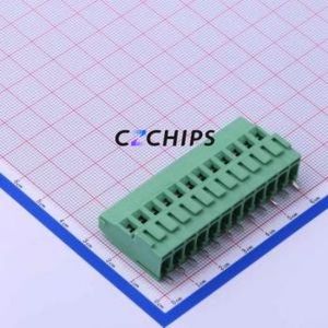 DB128H-5.08-12P-GN-S Screw Terminal Block Through hole Component (THT),P=5.08mm Connector 1x12P 5.08mm Green Through Hole - Product Image 1