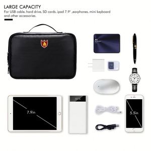 Double Layers Portable Fireproof and Waterproof Digital Usb Charger Cord Cable Bag Travel Electronics <b>Gadget</b> Storage Organizer - Product Image 2