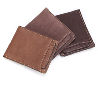 Dompet penyimpan kartu klip uang kulit asli asli kuda gila gaya grosir kustom