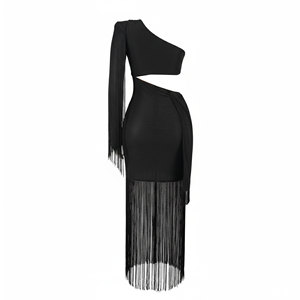 2025 vestido Midi <span class=keywords><strong>de</strong></span> seducción <span class=keywords><strong>para</strong></span> <span class=keywords><strong>mujer</strong></span>, flecos brillantes, <span class=keywords><strong>decoración</strong></span> <span class=keywords><strong>de</strong></span> encaje sólido sin tirantes, informal <span class=keywords><strong>para</strong></span> fiesta <span class=keywords><strong>de</strong></span> Club, bata hueca <span class=keywords><strong>de</strong></span> <span class=keywords><strong>cumpleaños</strong></span> - Product Image 2