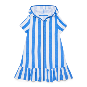 Robe de plage rayée colorée pour enfants, tenue décontractée à volants pour petites filles, vêtements d'été personnalisés - Product Image 3