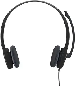 Logitech H151 Wired 3.5mm Earpiece Laptop Headphones With Microphone Head-mounted Computer Game Headset For Home Office