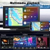 Tablette Android 12 de 10,1 pouces avec CarPlay, Android Auto, Mirror Link et caméra de recul - Grand écran de navigation, carte du monde entier, 64 Go de mémoire flash