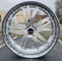 Jantes forgées RCSR Deep Dish 20 22 26 28 24 pouces en alliage T6061, multi-rayons brossés, jante 2 pièces 5x127 5x120 pour voitures de luxe