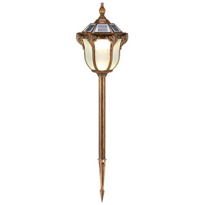 Lampe solaire de jardin LED avec abat-jour en verre bronze, IP65 résistant à l'eau, lumière du jour 5000K, CRI 90, angle de faisceau 60°, détecteur de mouvement - Product Image 2