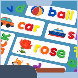 Jeu d'orthographe en bois pour enfants, jouet éducatif précoce, reconnaissance <span class=keywords><strong>de</strong></span> l'alphabet, orthographe des <span class=keywords><strong>mots</strong></span> - Product Image 4