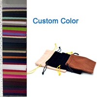 Pochette cadeau en velours suédé personnalisée avec cordon de serrage et logo