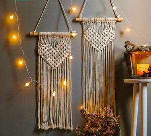 Amazon chaud Bonne Qualité Coton Fait Main Nouveau Design Décoration Murale En <span class=keywords><strong>Macramé</strong></span> - Product Image 2