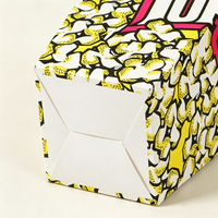 Gobelet carré en papier pour pop-corn, boîte pliante en papier de qualité alimentaire, seau à collation imprimé sur mesure pour frites et aliments cuits, emballage