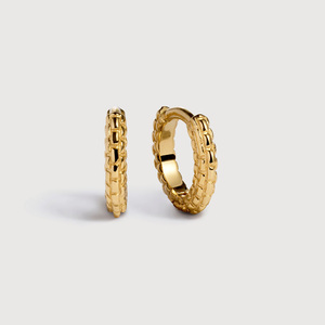 Pendientes de Aro de Oro Vermeil de 14k, Pendientes de Diseño Elegante y Moderno, Resistentes al Agua, Pendientes de Aro de Plata Chapados en Oro de 18k de Alta Calidad - Product Image 1