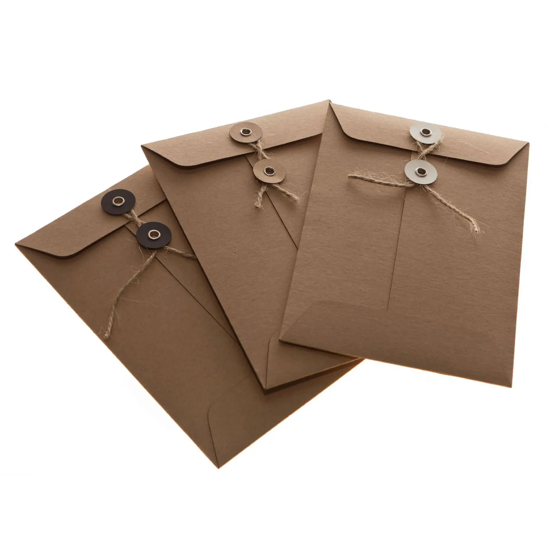 C6 Size Quality String and Washer Envelopes Button Tie Brown Manilla Cheap