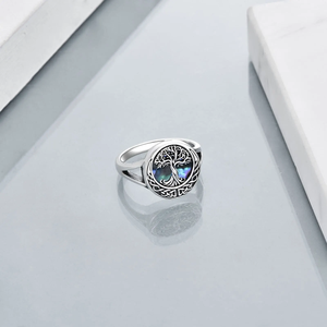 Bán buôn Chất lượng cao 925 Sterling Bạc bào ngư vỏ Celtic Knot cây của cuộc sống Vòng - Product Image 5