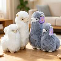 Boneka Alpaca Kawaii Berdiri, Mainan Plush Grosir, Dekorasi Rumah, Mirip Asli, Teman Anak, Hadiah Penghibur