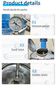Reaktor Tangki Pengaduk Kontinu Baja Tahan Karat Berjaket Kimia Cstr Tangki Pengaduk Pemanas Listrik Baja Tahan Karat 500L 1000L - Product Image 3