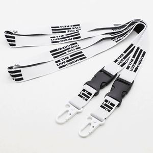 Personalized Logo Concert Stage Crew Pass ID Badge Holder <b>Lanyards</b> Durable <b>Polyester</b> Keychain <b>Lanyards</b> With Quick Release Buckle - Product Image 1