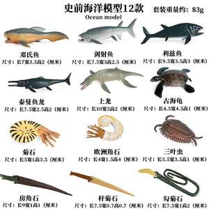 Yxs simulación sólida para niños prehistórico marino mini animal modelo trébol amoniatitas dragón pez juguete - Product Image 2