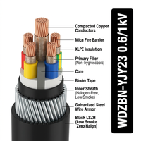 Cable de alimentación blindado Cu/XLPE/STA/LSZH 0.6/1kV, 2 núcleos, 2.5mm², con aislamiento XLPE y cubierta LSZH, para enterramiento.