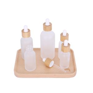 <b>1</b> oz Small Frosted Glass Wooden Thick Droppers Pipette Bottles Glassware Droplet 30ml of Essential Oils Travel Essential Bottles - Product Image 4