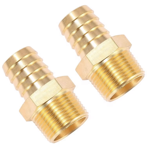 Irrigation System Brass <strong>Hose</strong> Fitting Barb Reducer 3/8 <strong>Hose</strong> Barb <strong>X</strong> 1/<strong>2</strong>-inch Male NPT tank Fitting - Product Image 2