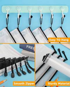Multipurpose Reusable Plastic <b>File</b> <b>Folder</b> Test Paper Organizer Moisture Proof Mesh Zipper Pouch Student Document - Product Image 4