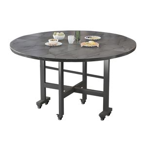 Mesa de comedor plegable, adecuada para casas y apartamentos pequeños, mesa de comedor redonda sencilla, mesa redonda grande móvil. - Product Image 5