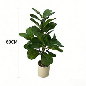 ต้นไม้ประดิษฐ์สีเขียวในกระถางพร้อมของตกแต่งใบต้นไทรสำหรับวางบนพื้นห้องนั่งเล่น - Product Image 2