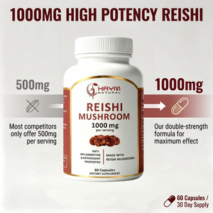 Capsules d'extrait de champignon Reishi 1000mg Ganoderma, stimulant immunitaire, antioxydant, complément alimentaire, OEM disponible - Product Image 4