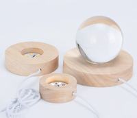 Lampe de table en cristal sculpté à la main, personnalisée en usine, avec boule de cristal, lumière LED blanche chaude à intensité variable par USB, lampe de chevet pour bébés et enfants