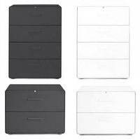 Vente à chaud aux États-Unis Conception de bord en arc Acier Verrouillable Bureau latéral en acier Classeur à tiroirs Horizontal Classeur Archivador