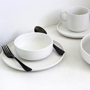 Western Design Porcelain Ceramic <strong>Dinnerware</strong> <strong>Sets</strong> with Minimalist Solid Color and Utensils Kit <strong>for</strong> Home Hotel Restaurant Use - Product Image 1
