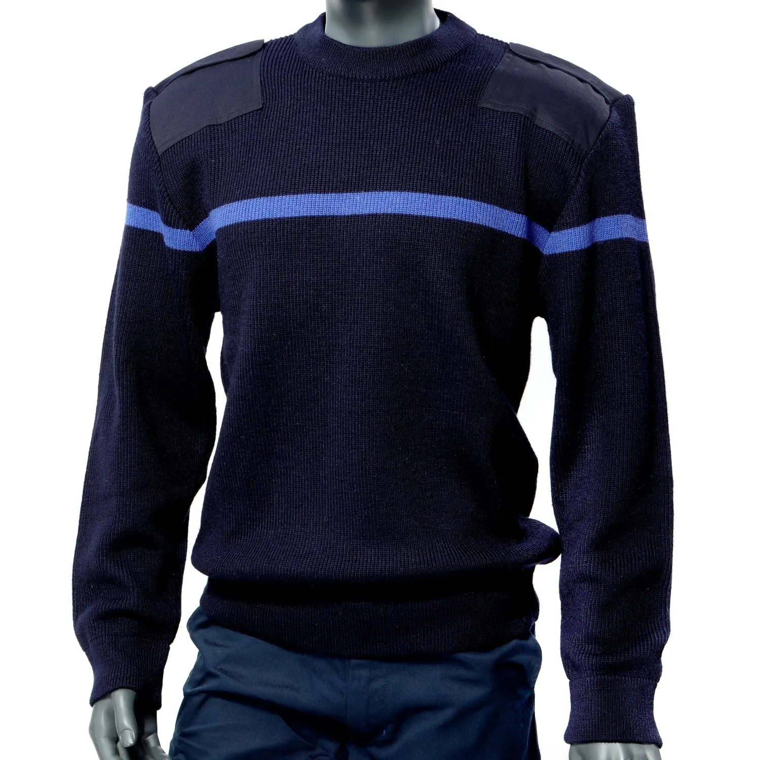 Suéter acrílico Mil Spec GI Standard de combate suéter de gola redonda azul marinho com pulôver de lã de malha