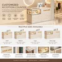 Vitrine de présentation de bijoux haut de gamme et comptoir d'accueil pour magasins de vêtements, design minimaliste moderne avec tiroir