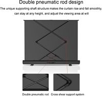 Écran de Projection Portable Universel sur Pied en Fibre de Verre Grise pour Projecteurs Normaux / UST, Prise en Charge 4K 3D, Toutes Tailles